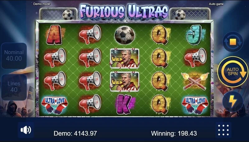 Furious Ultras – mokėjimo linijos ant būgnų
